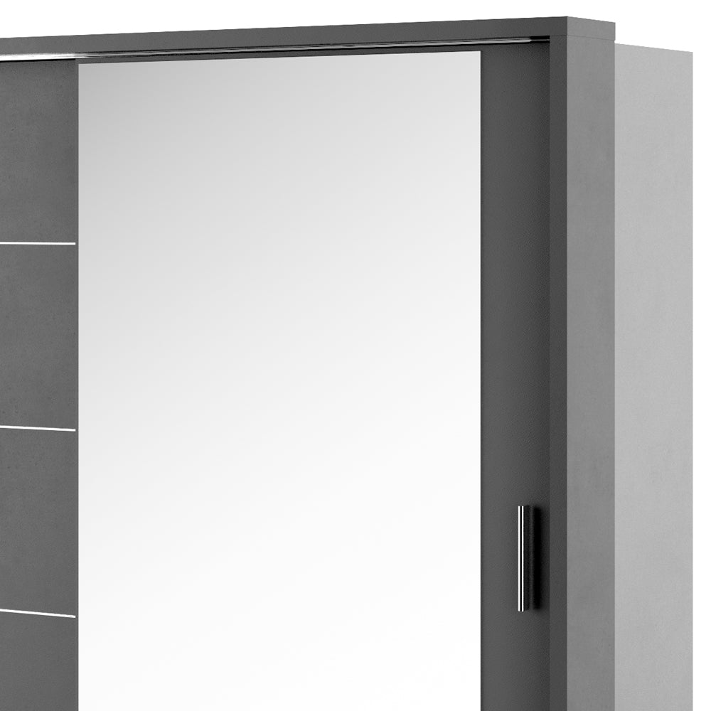 Szafa Arti 200 cm z jednym lustrem Czarny