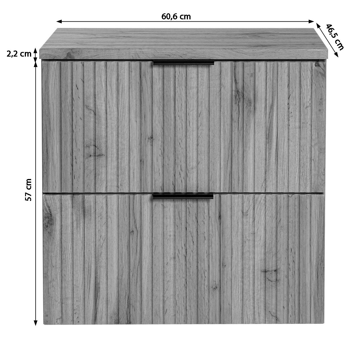 Szafka pod umywalkę Temirni 60 cm dąb wotan lamele z blatem