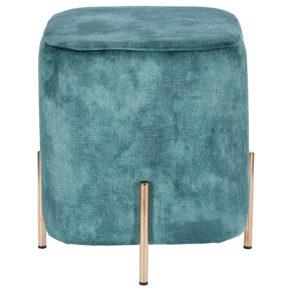 Pufa Shicoba turkusowa na złotych nóżkach