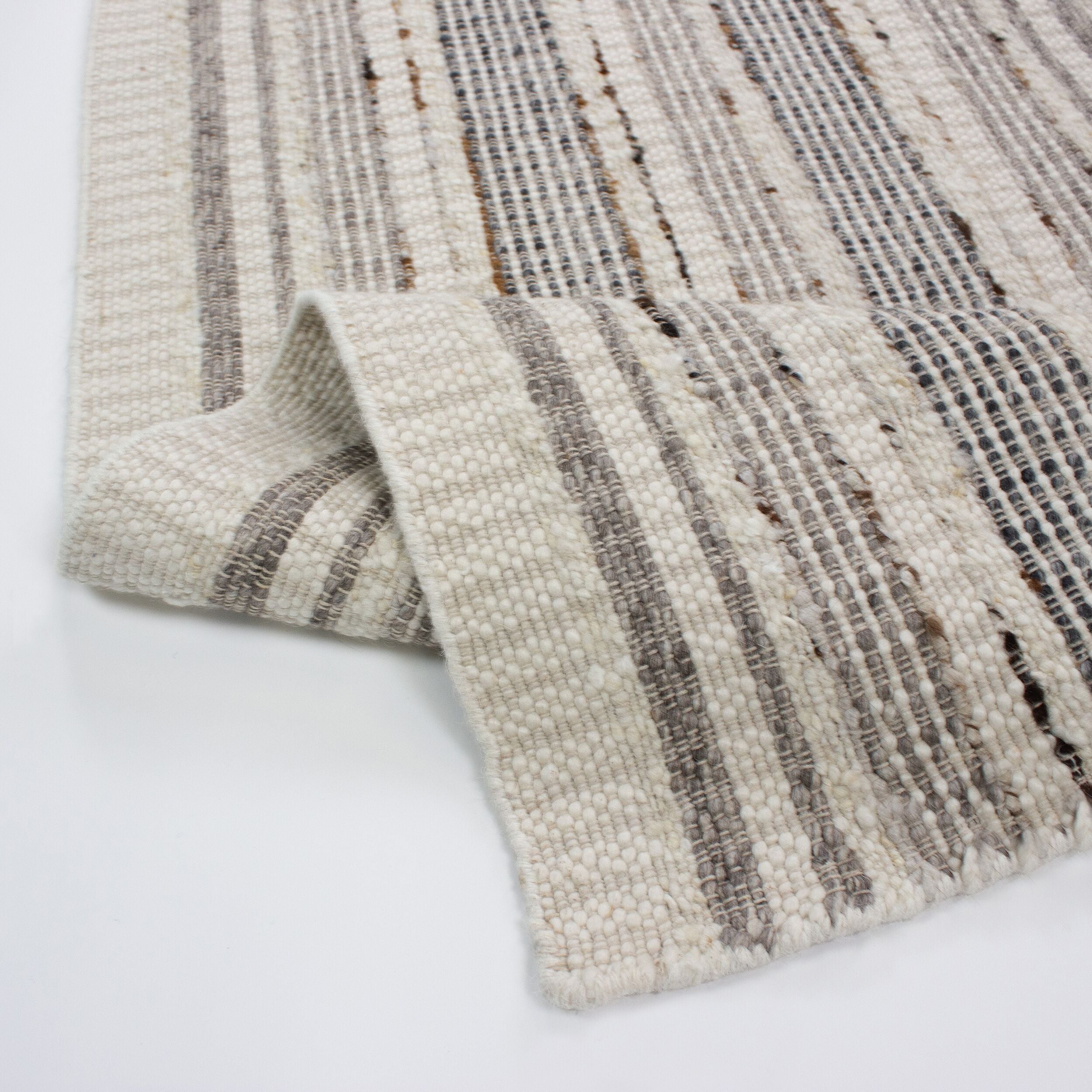 Dywan z wełną Veya Stripe 160x230 cm beżowy