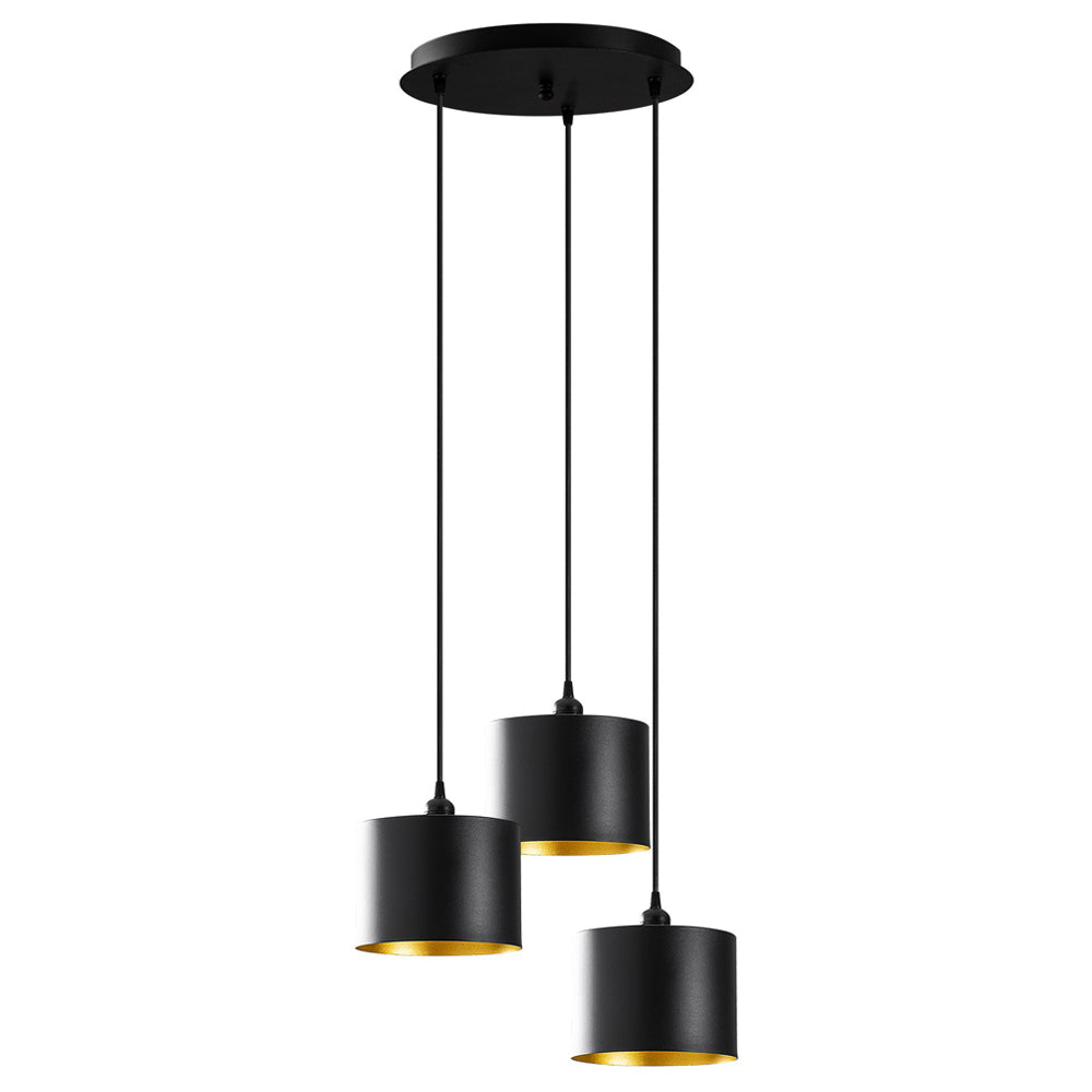Lampa wisząca Hortensis x3 kaskada czarna 40 cm