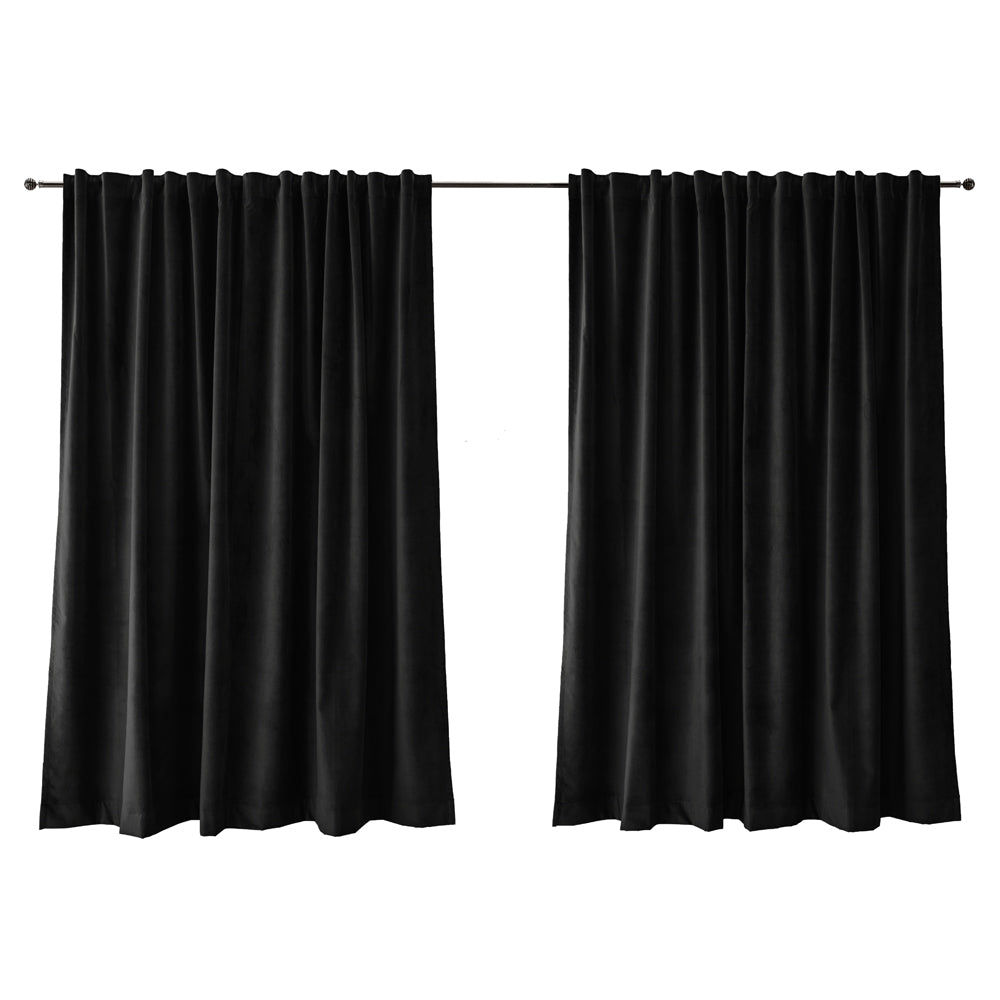 Zasłona do salonu Myrrhis w tkaninie PET FRIENDLY 140x270 cm czarna