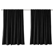 Zasłona do salonu Myrrhis w tkaninie PET FRIENDLY 140x270 cm czarna