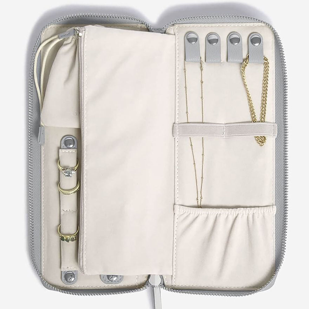 Organizer na biżuterię Pebble Jewellery Roll jasnoszary