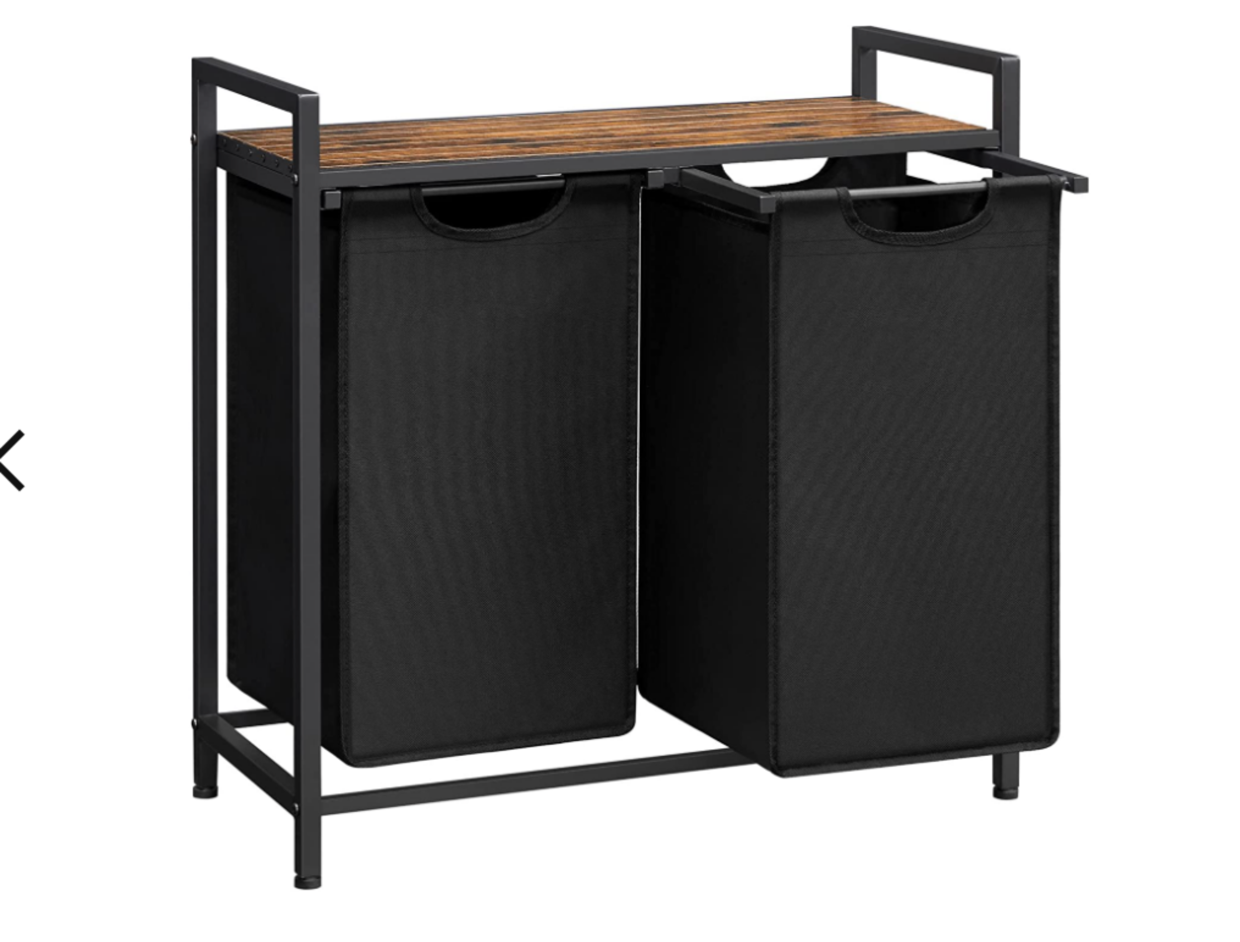 Kosz na pranie Allyze czarny dwie przegrody