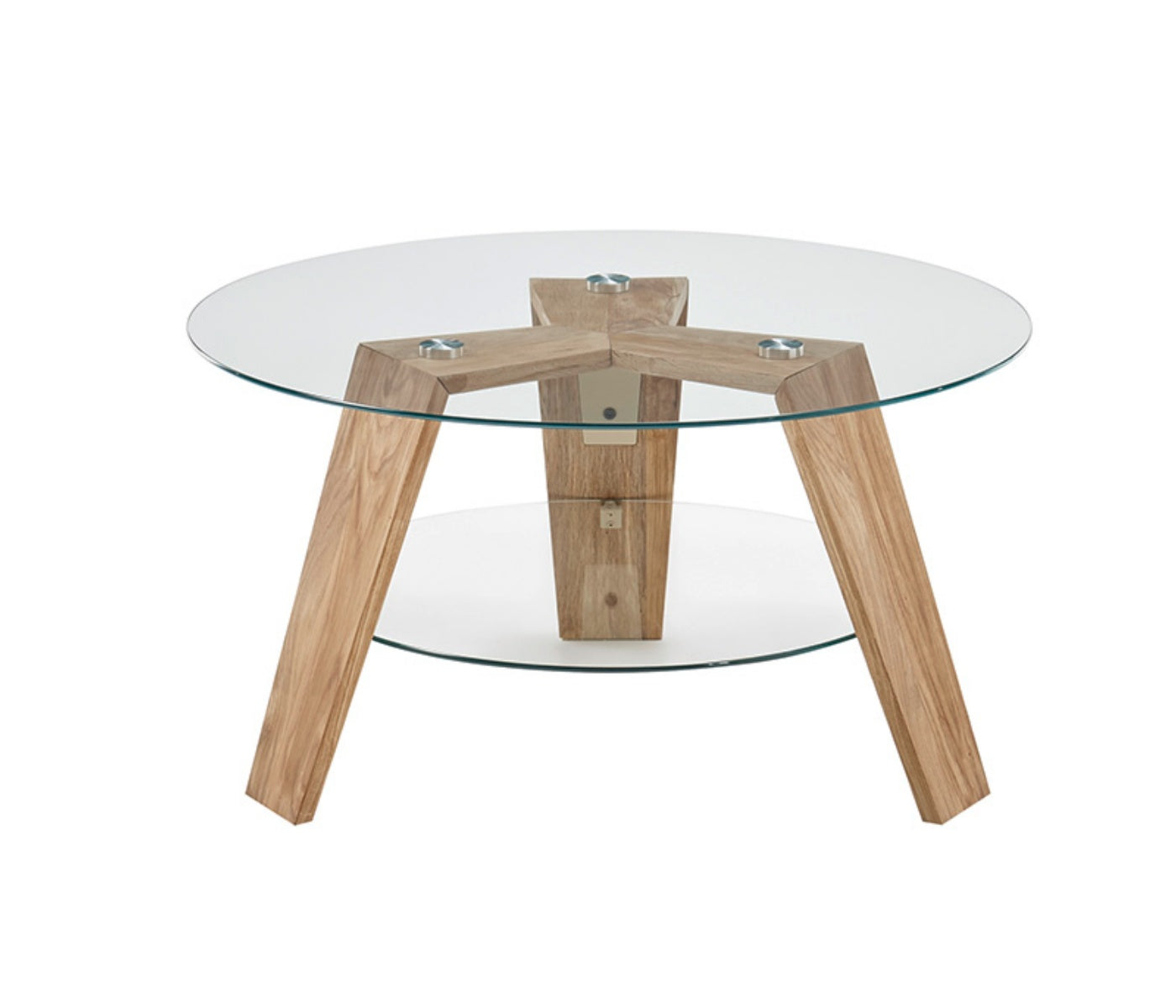 Stolik kawowy Hireell 75x75 cm ze szklanym blatem