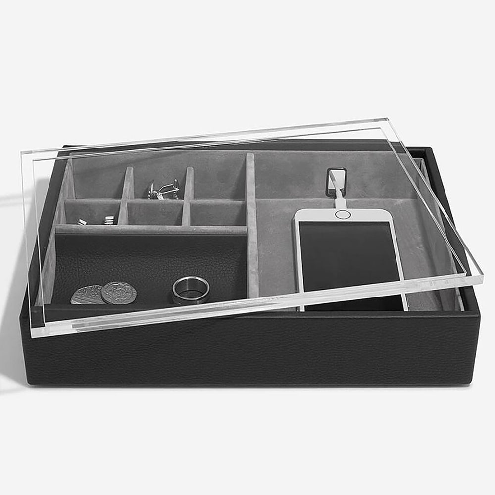 Organizer na biżuterię Pebble Valet With Clear Acrylic czarny