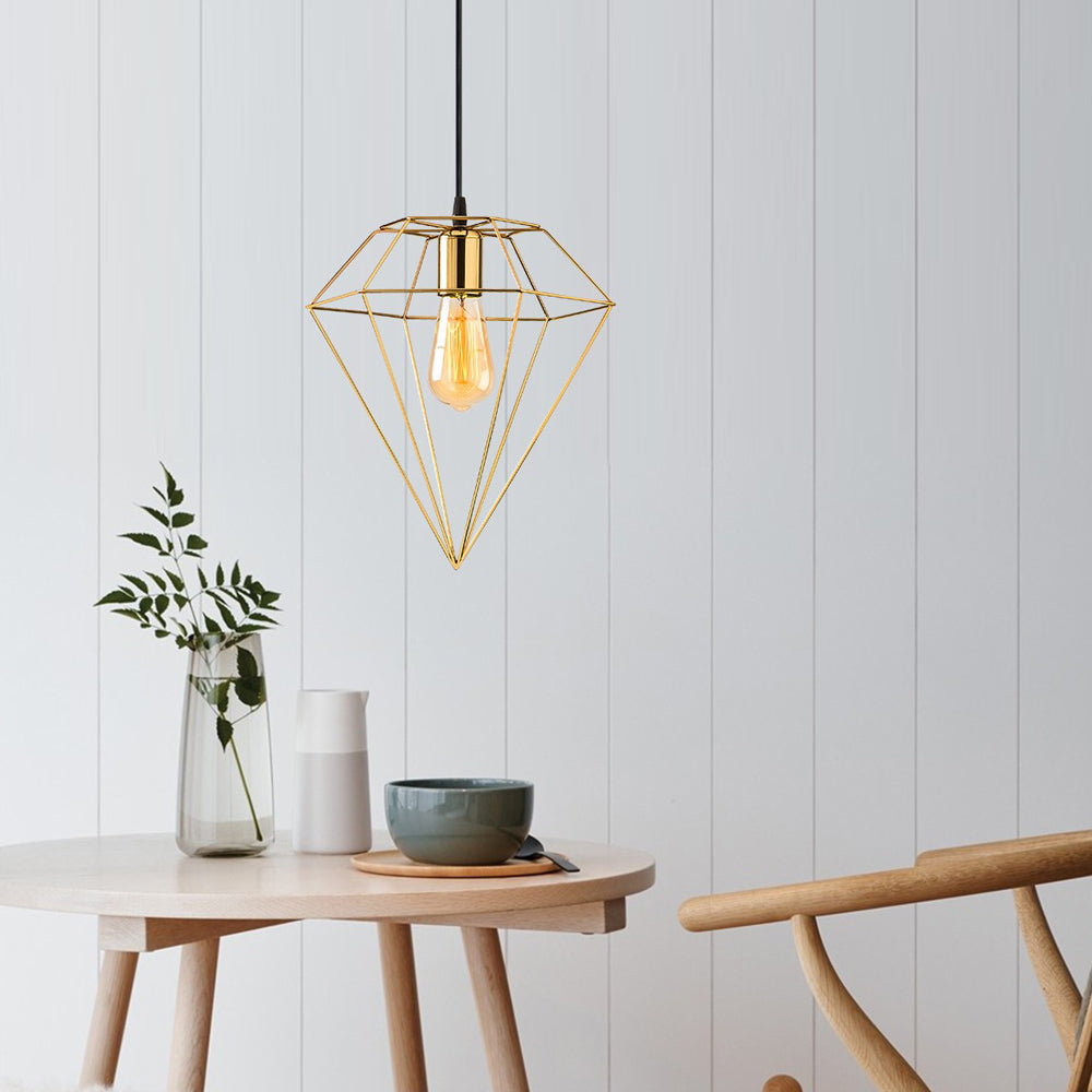 Lampa sufitowa Palmares w kształcie diamentu średnica 30 cm złota