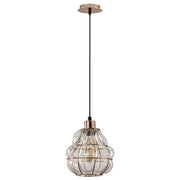 Lampa sufitowa Coradime szklana gruszka średnica 23 cm miedziana