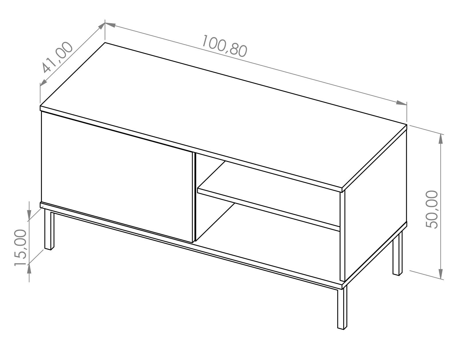 Szafka RTV Perila 100 cm biała