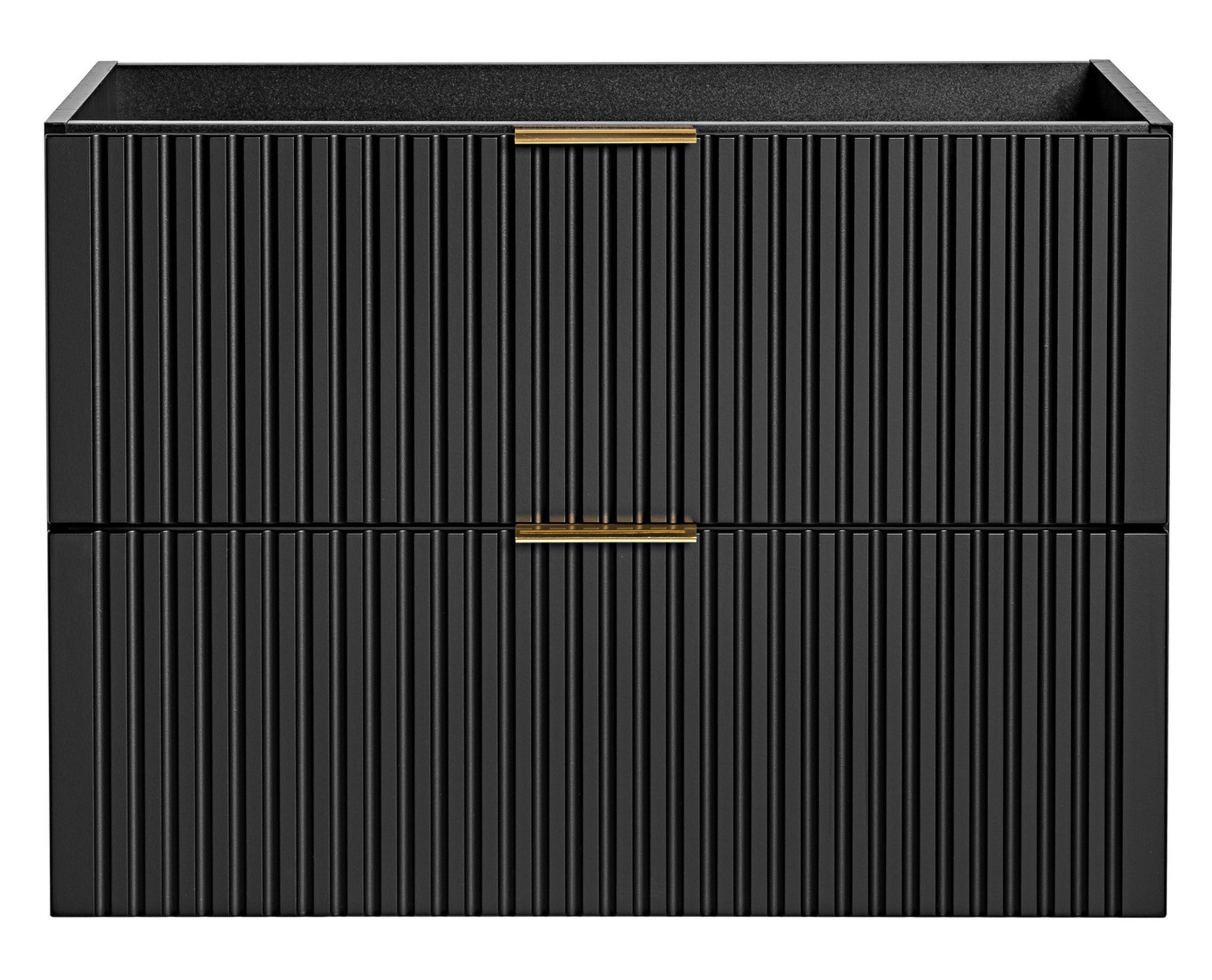 Szafka łazienkowa dwuszufladowa Temirni z blatem i umywalką nablatową 80 cm czarna