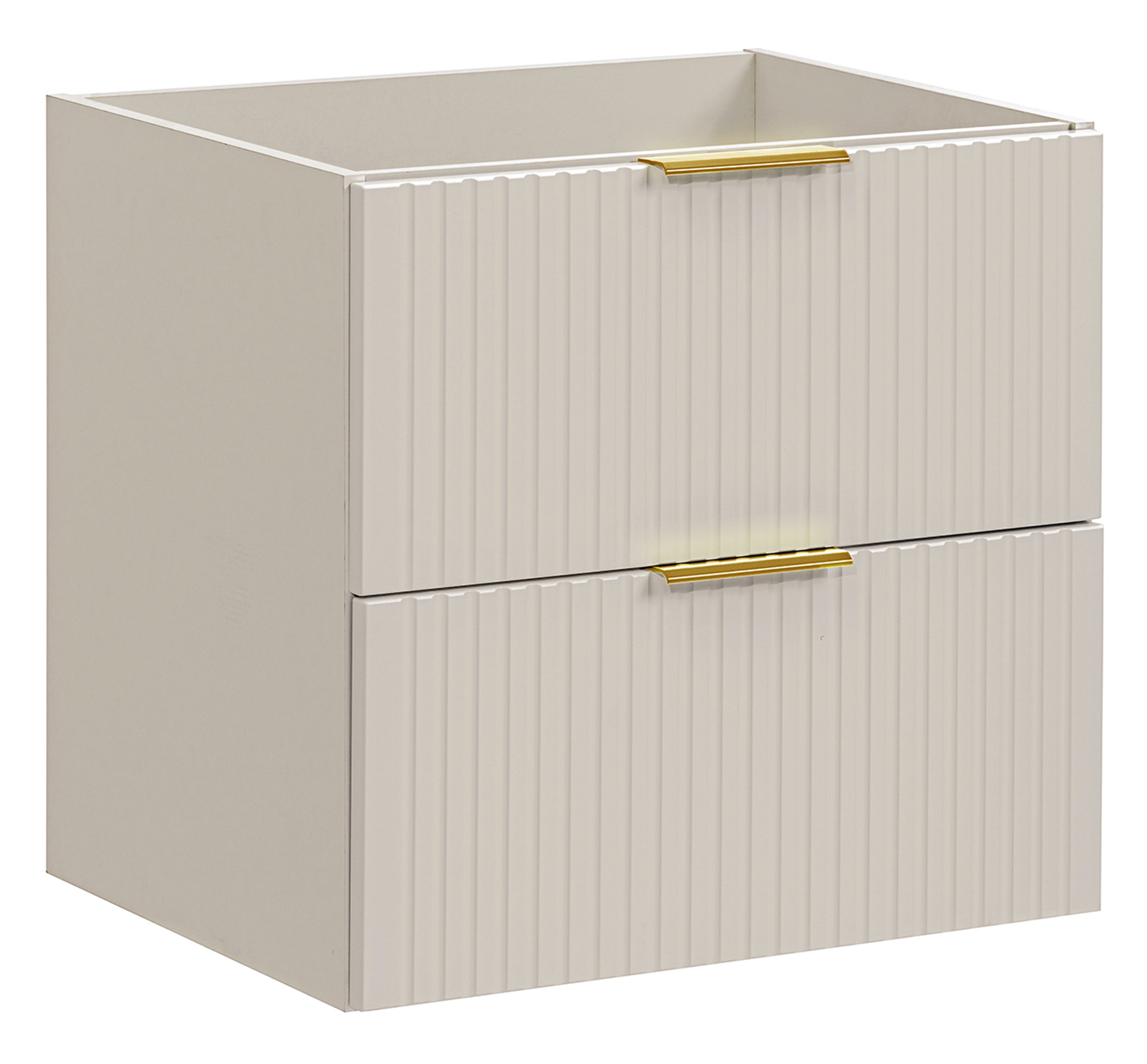 Szafka łazienkowa dwuszufladowa Temirni z umywalką 60 cm beżowa