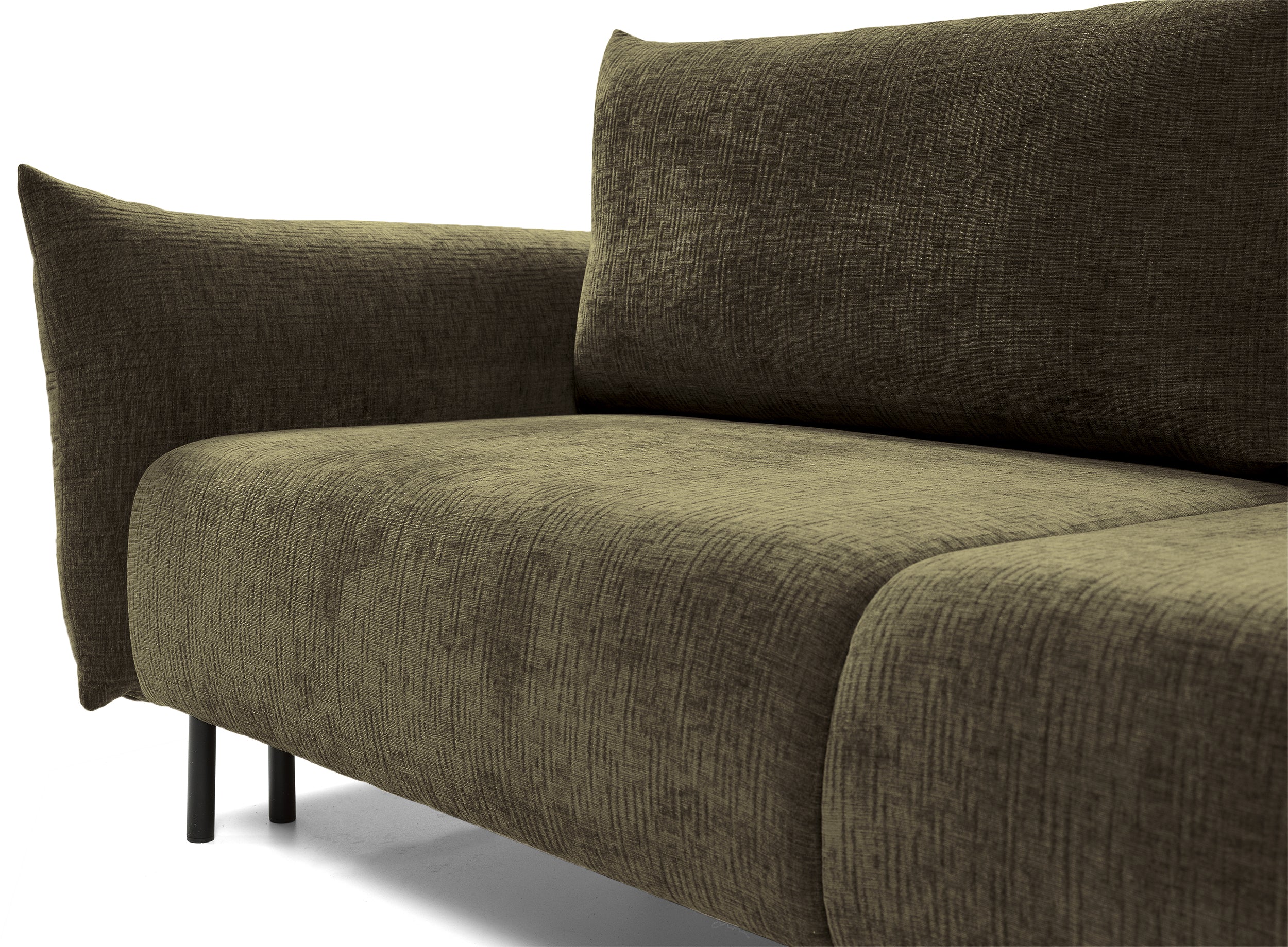 Kanapa rozkładana trzyosobowa Candeiro z pojemnikiem oliwkowa szenil