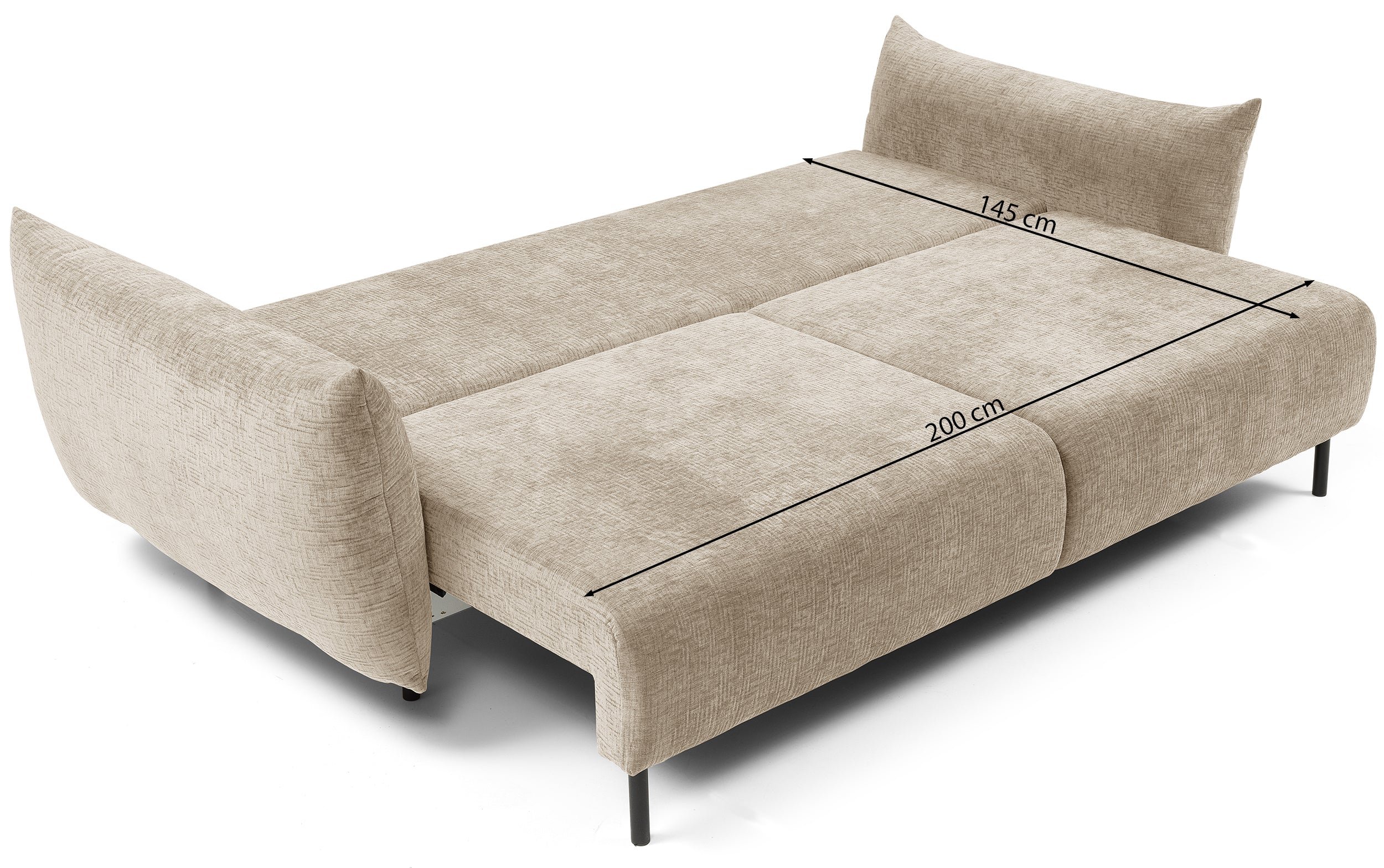 Kanapa rozkładana trzyosobowa Candeiro z pojemnikiem oliwkowa szenil