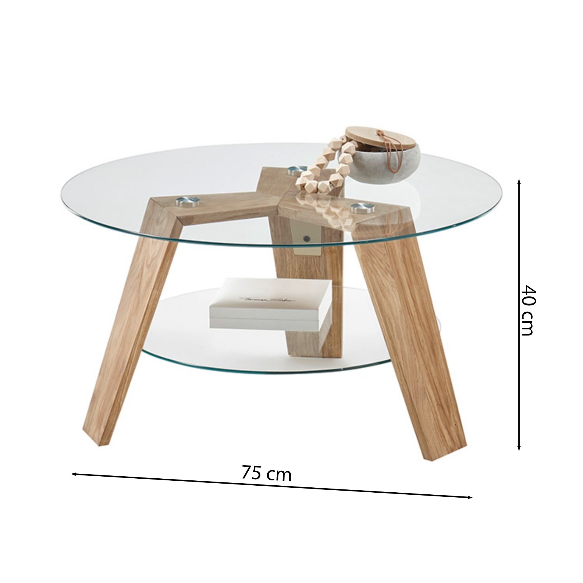 Stolik kawowy Hireell 75x75 cm ze szklanym blatem