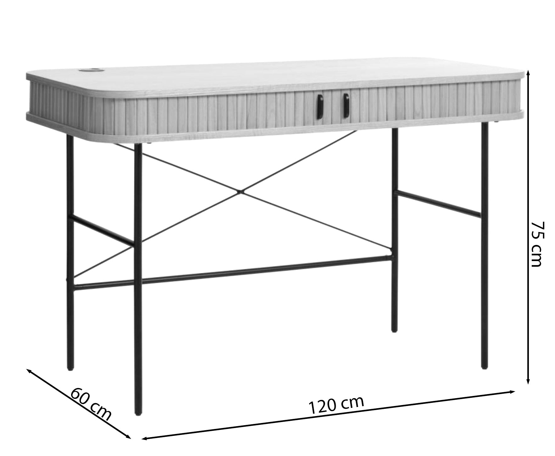 Biurko Gativel 120x60 cm lamele dąb palony