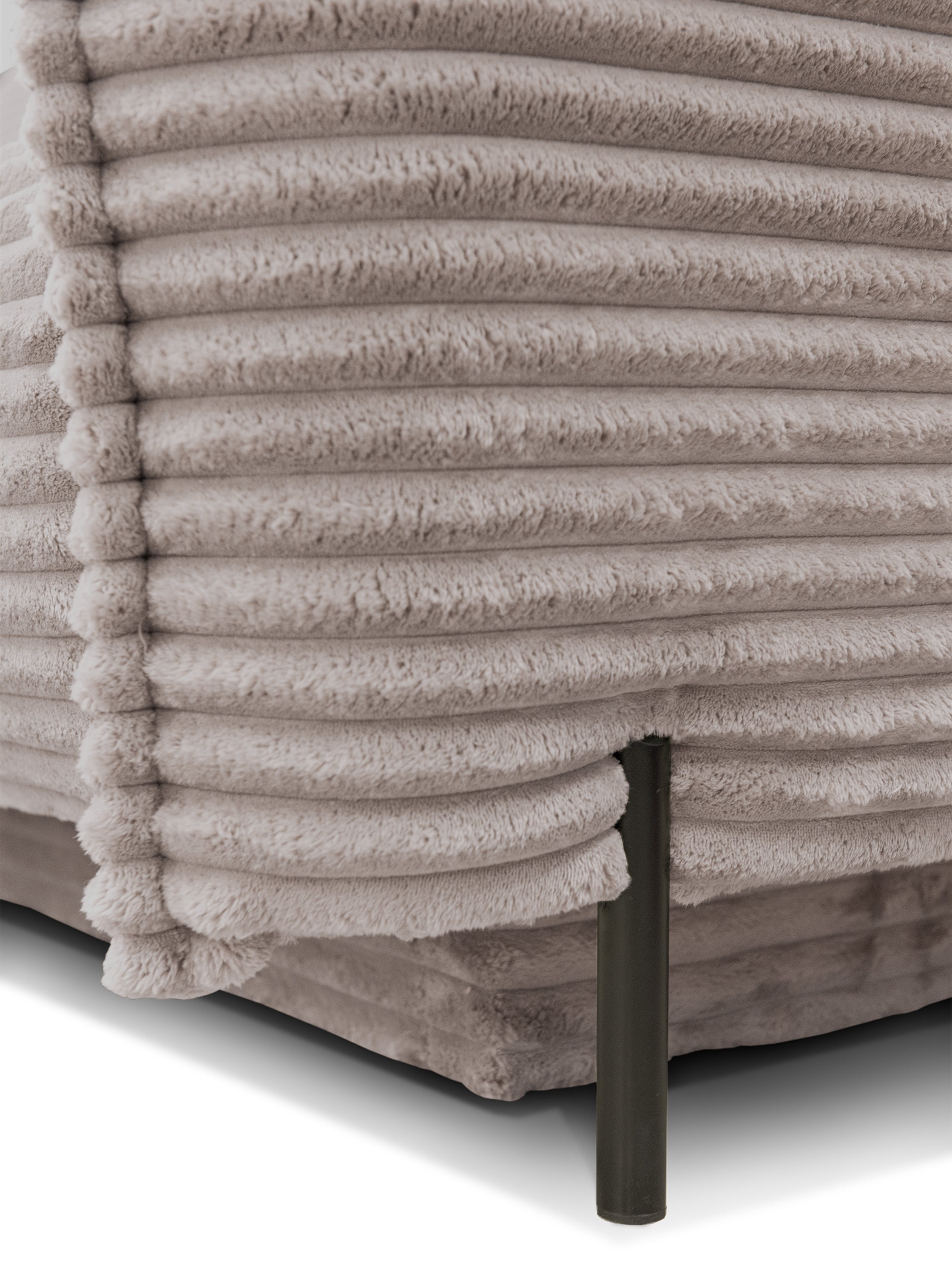 Kanapa rozkładana trzyosobowa Amalfi z pojemnikiem beżowa gruby sztruks