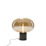 Lampa stołowa Moonstone bursztynowe szkło biały marmur