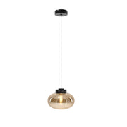 Lampa wisząca Moonstone bursztynowe szkło biały marmur