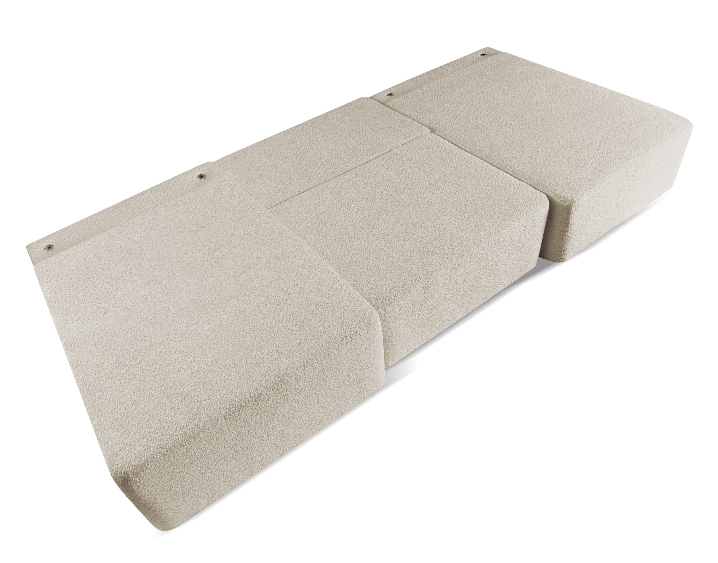 Narożnik z funkcją spania Moduliano U-kształtny z pojemnikiem uniwersalny beżowy boucle