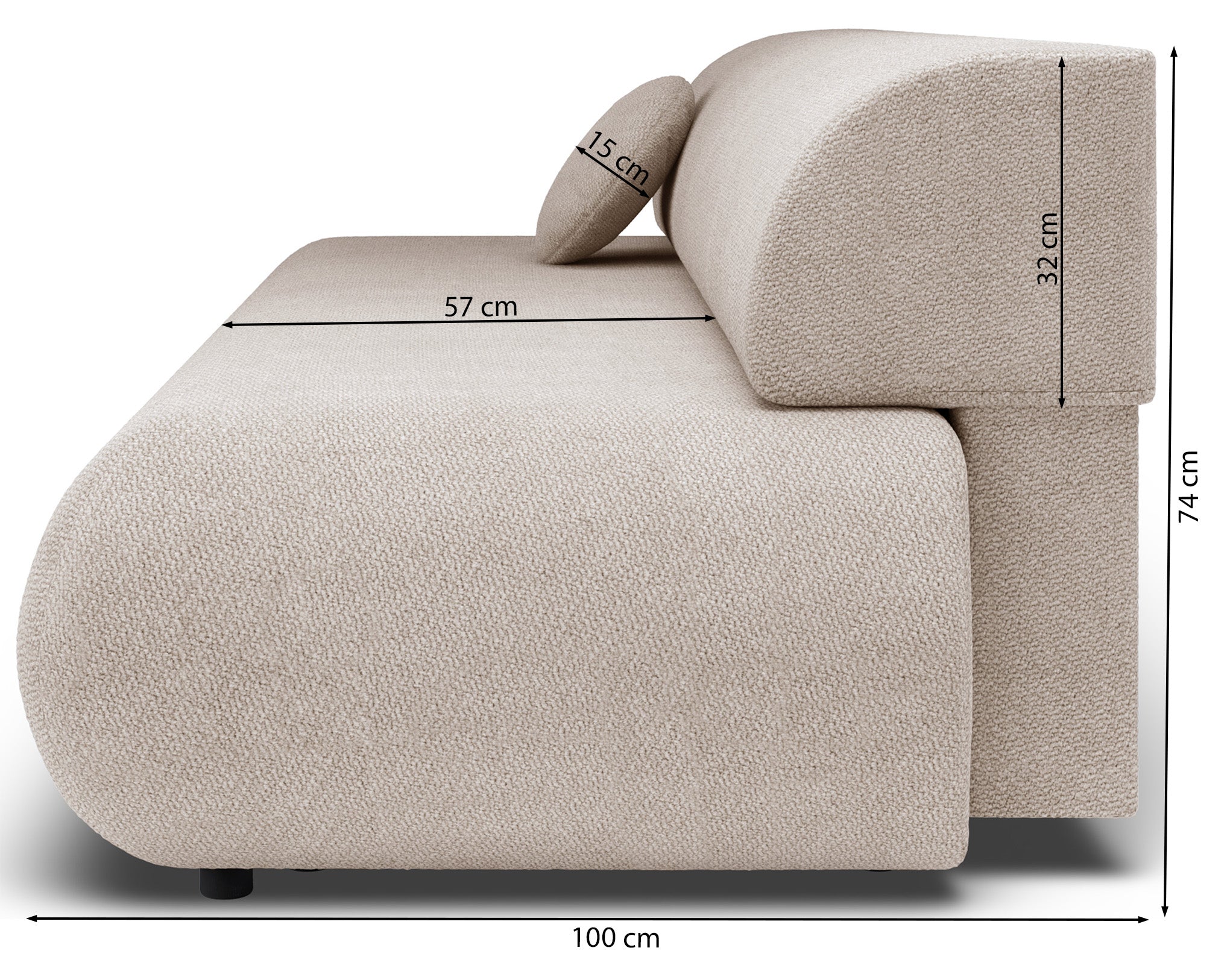 Kanapa rozkładana trzyosobowa Armone grafitowa szenil