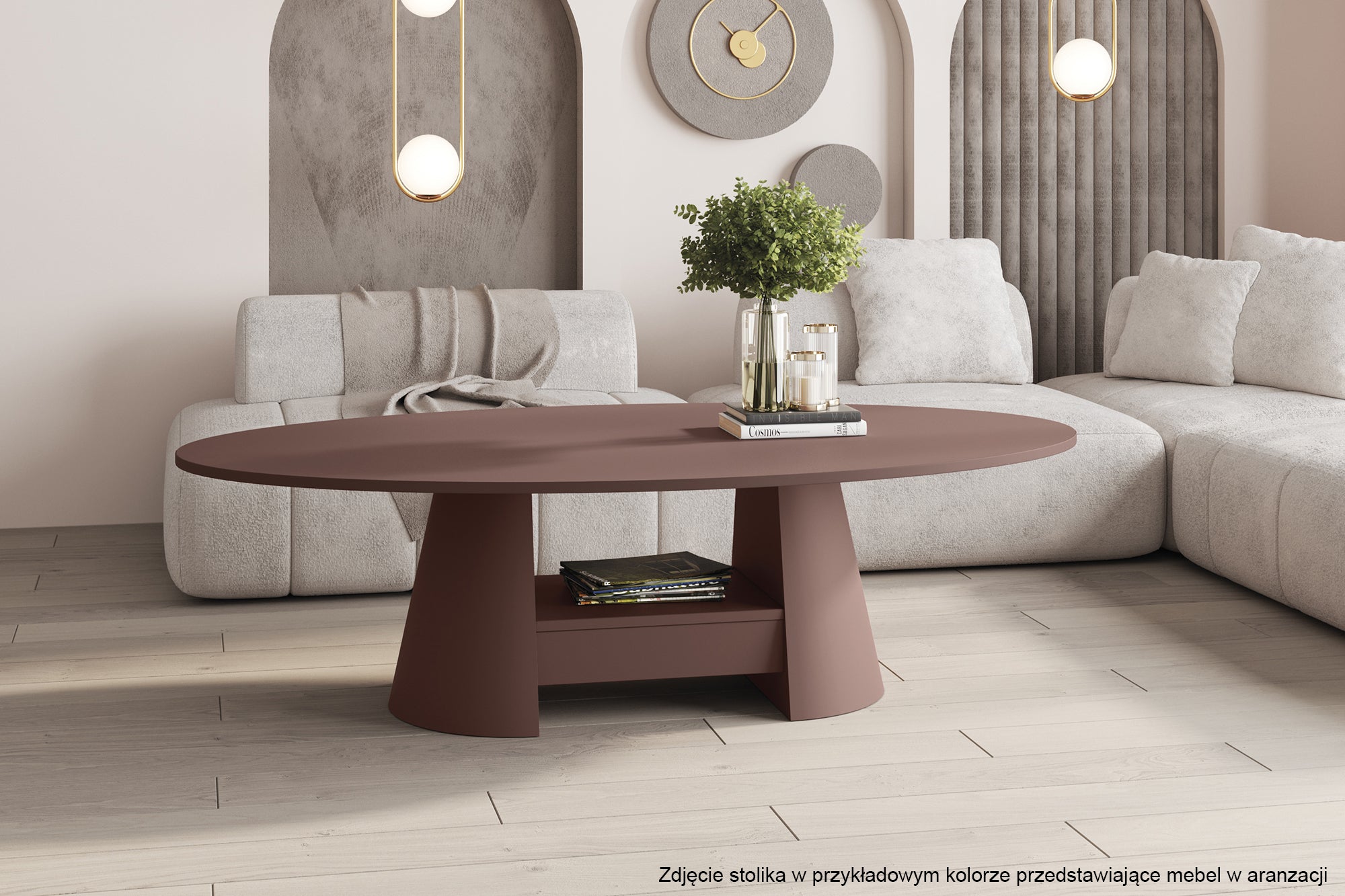 Stolik kawowy Flawelly 160x90 cm miętowy mat