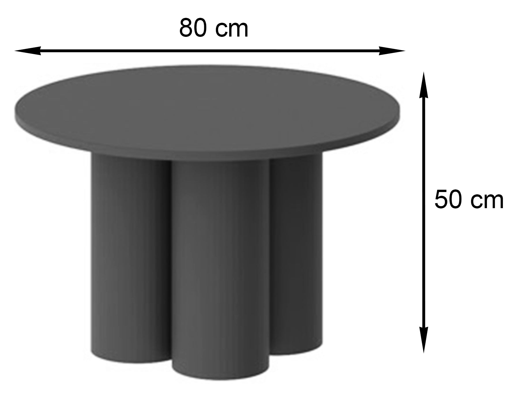 Stolik kawowy Stessle okrągły 80 cm niebieski mat