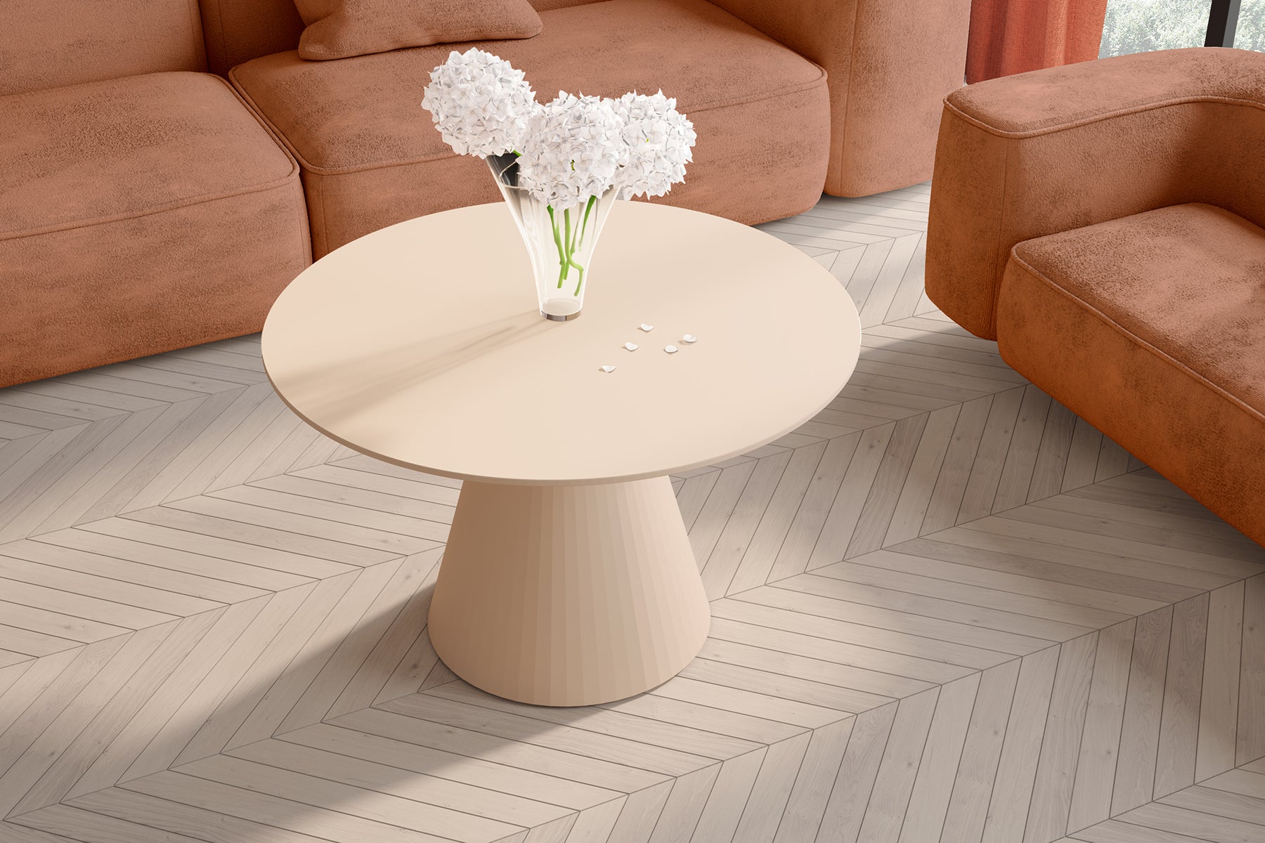 Stolik kawowy Ritelly okrągły 80 cm cappuccino mat