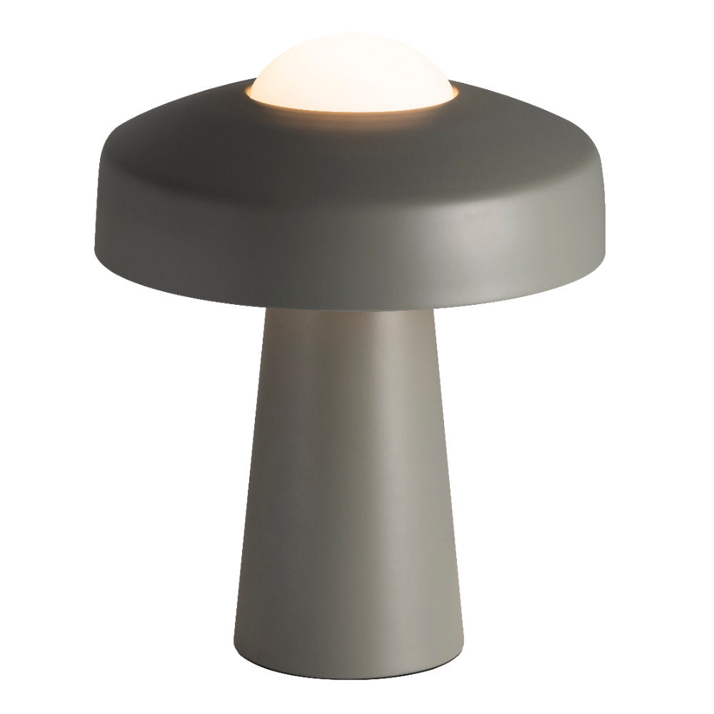 Lampa stołowa Time szara szklany klosz