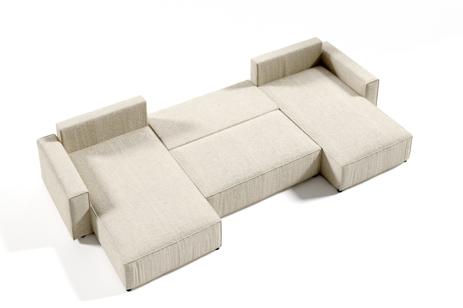 Narożnik z funkcją spania Bazzanese U zielony sztruks