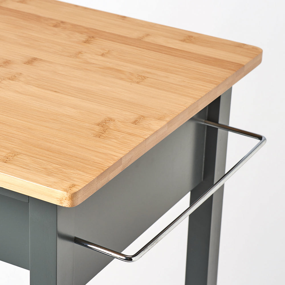 Wózek kuchenny Skanie z bambusowym blatem szary