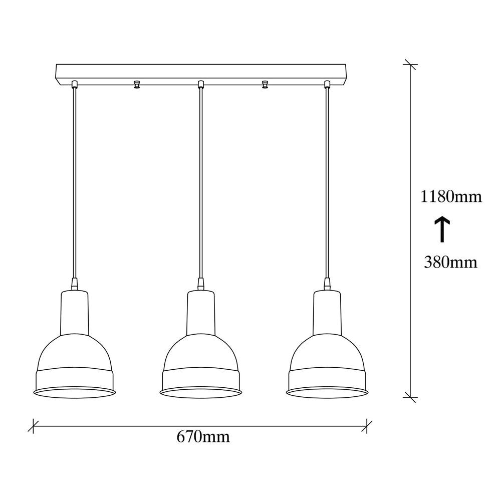 Lampa wisząca Watleva x3 czarna