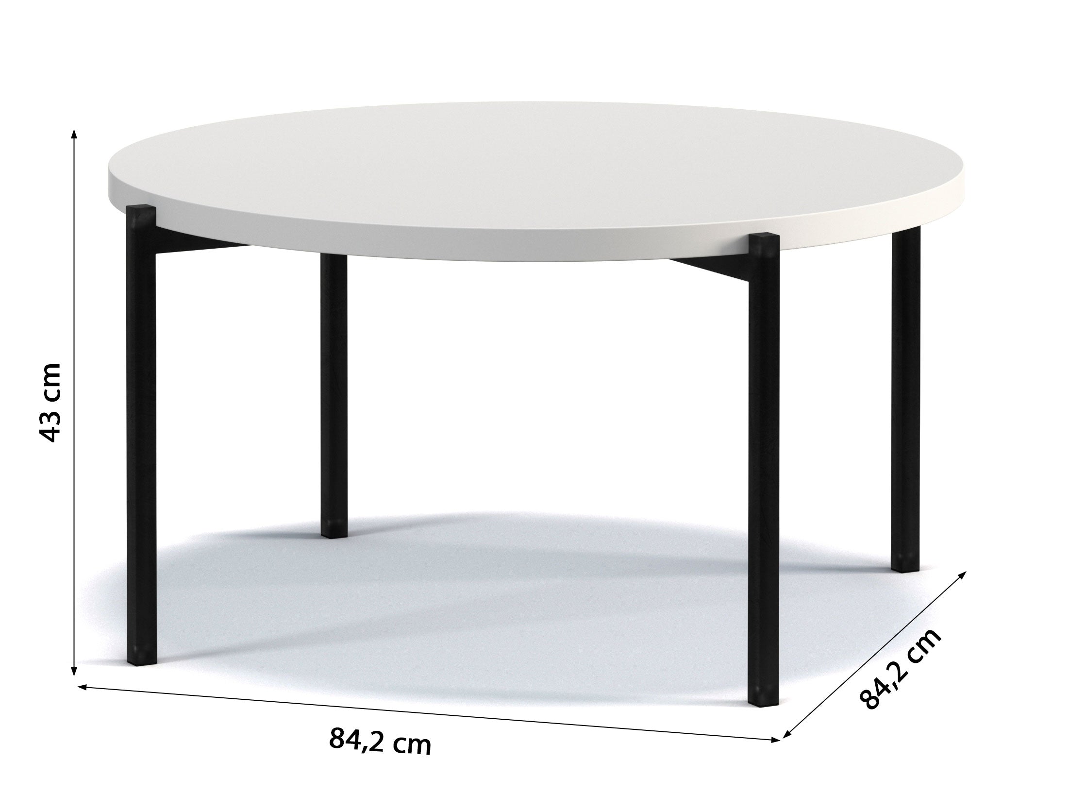 Stolik kawowy Kortala okrągły 80 cm czarny mat niski