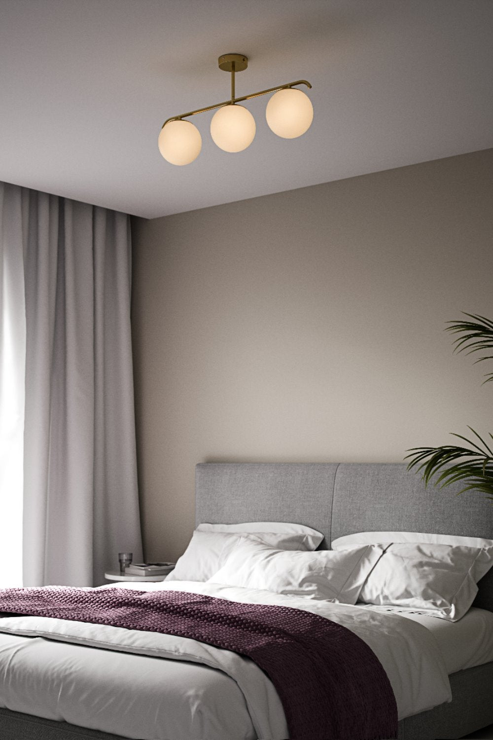 Lampa sufitowa Grant x3 biało-złota
