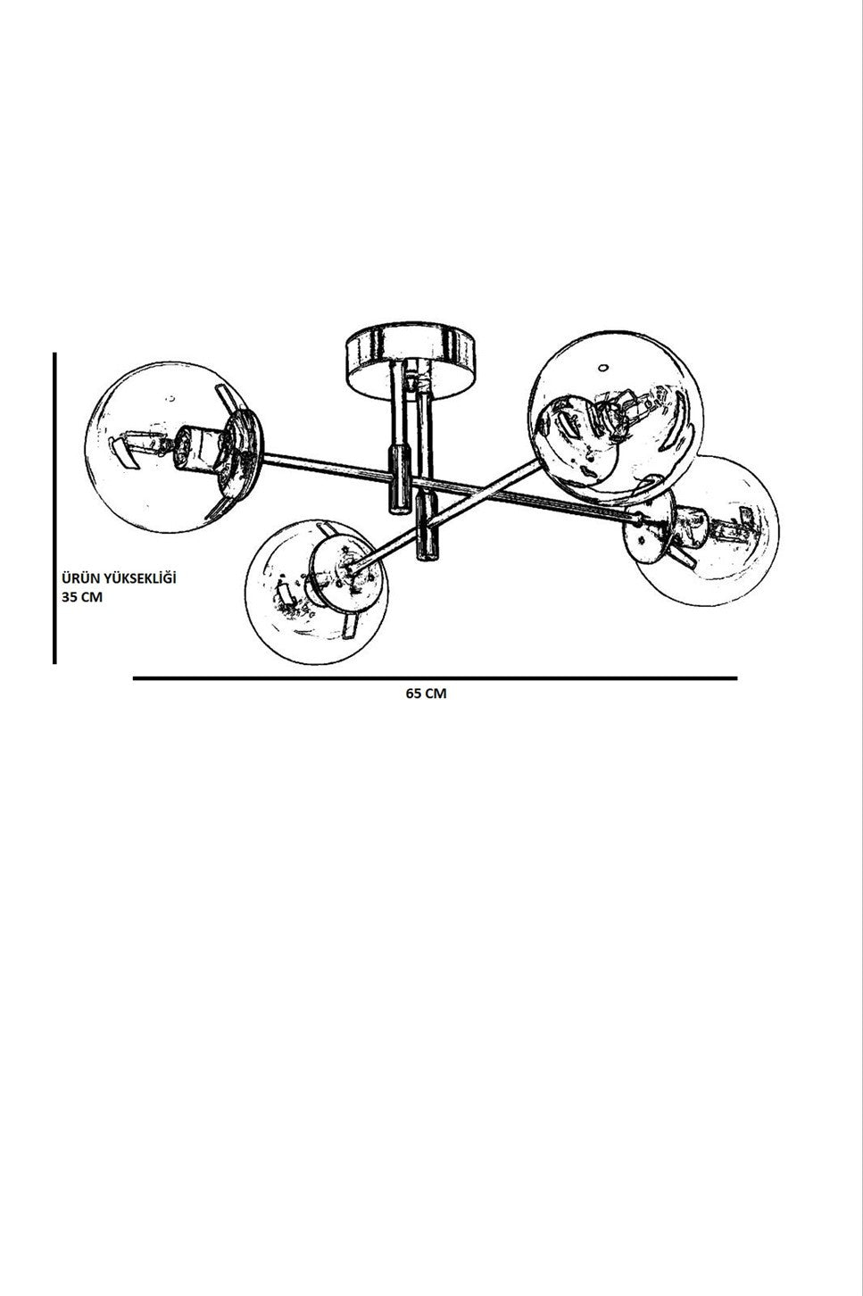 Lampa sufitowa Terrecta x4 biało-złota