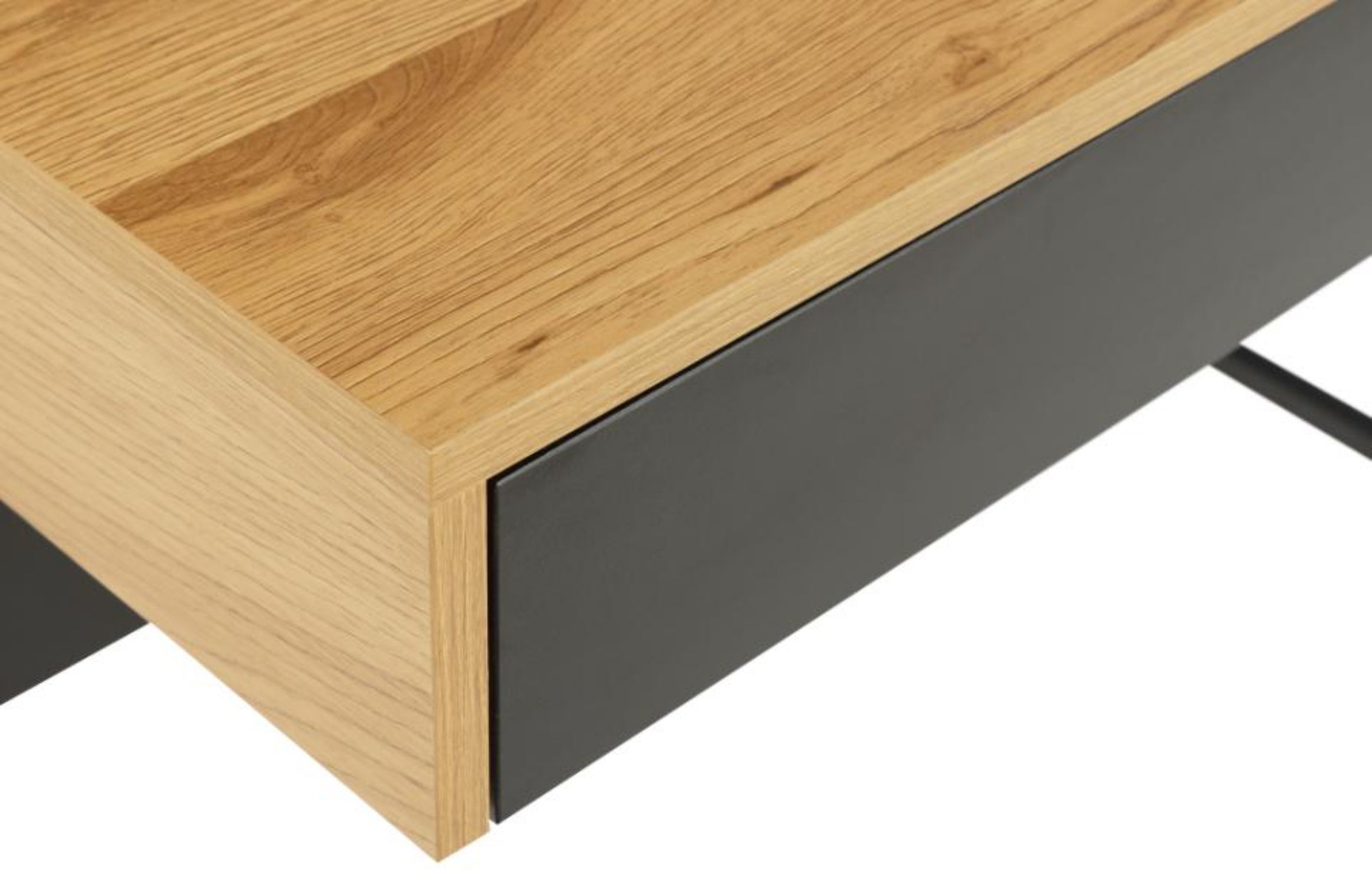 Biurko z szufladą Deterny 100x50 cm dąb dziki - czarne