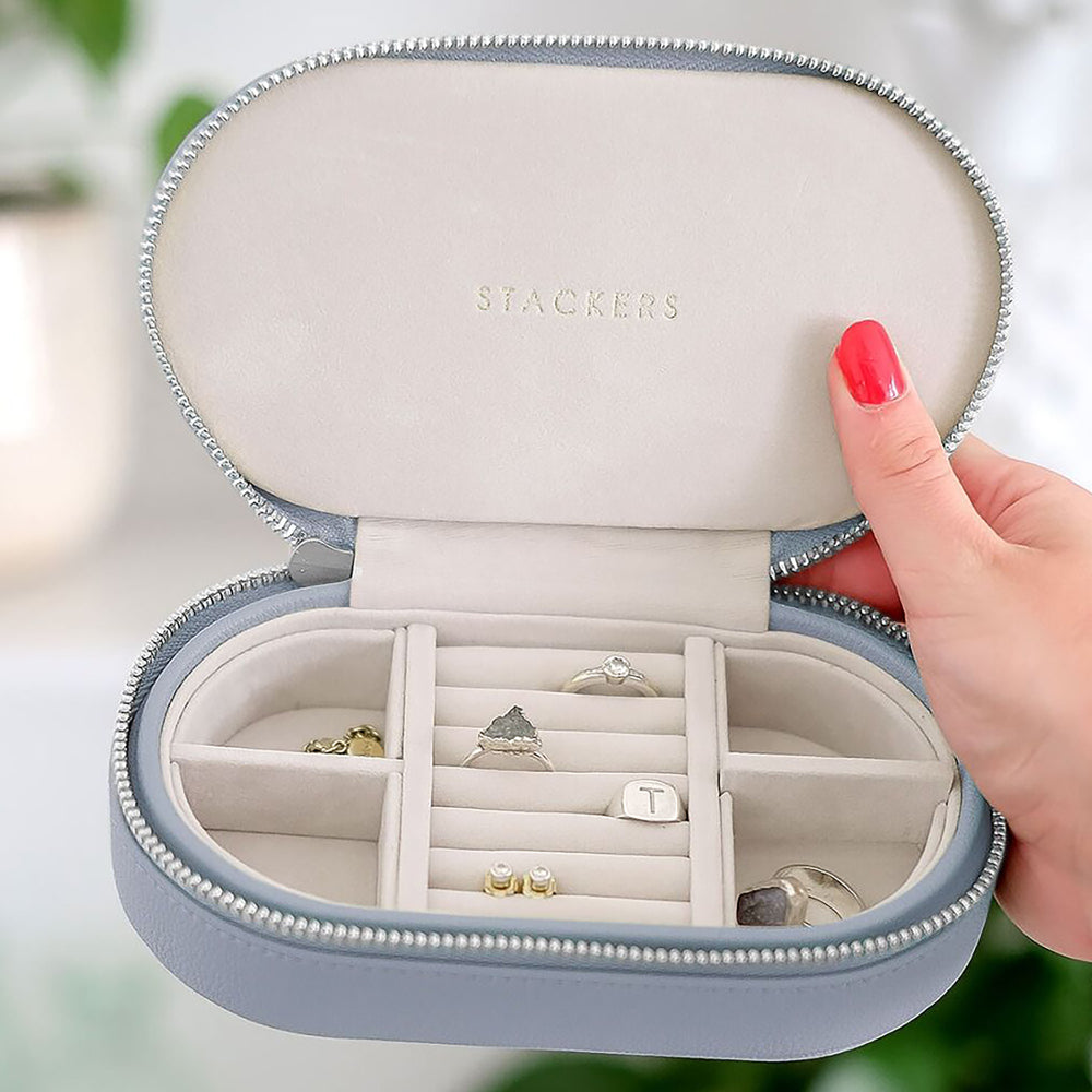 Organizer na biżuterię Pebble Oval Travel Jewellery Box lawendowy