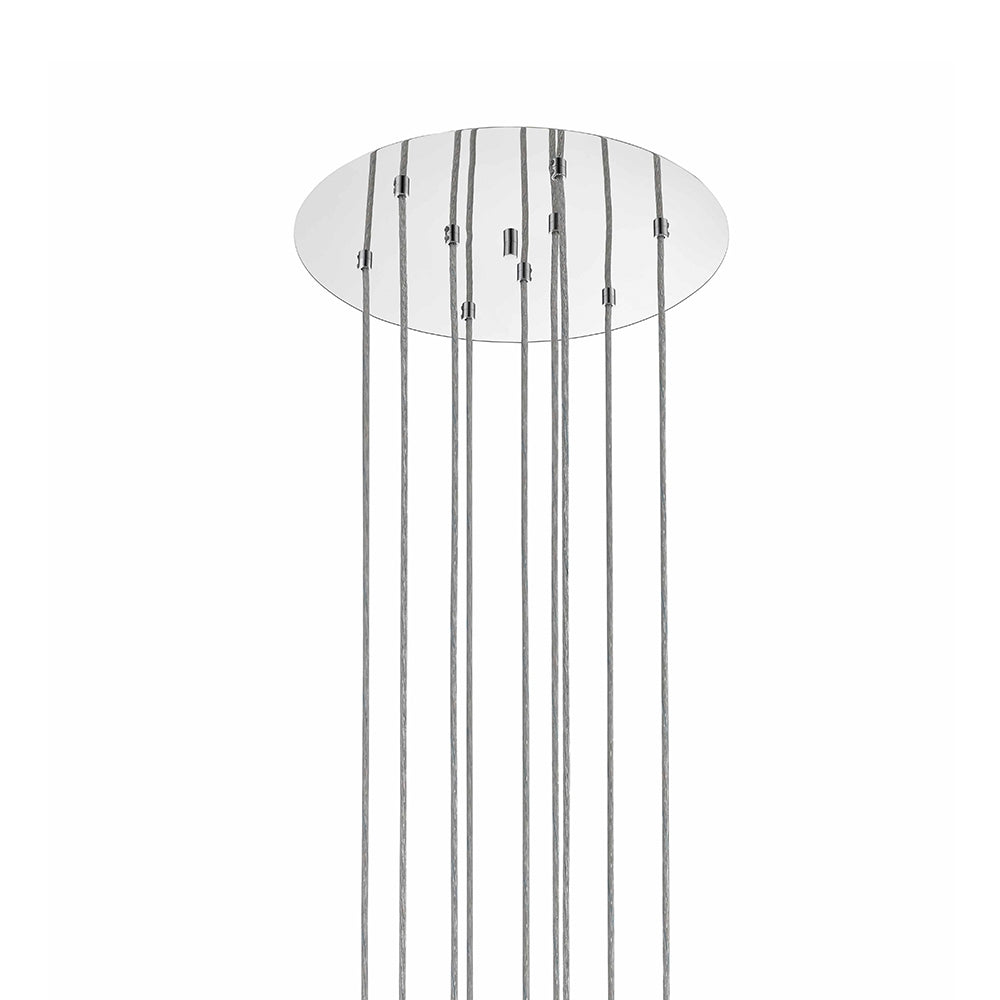 Lampa wisząca Erazm kaskada x9 biało-złota