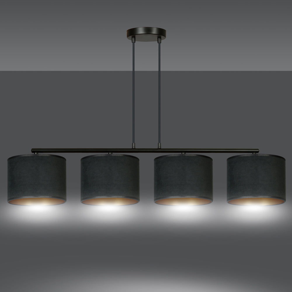 Lampa wisząca Hellid x4 97 cm czarna