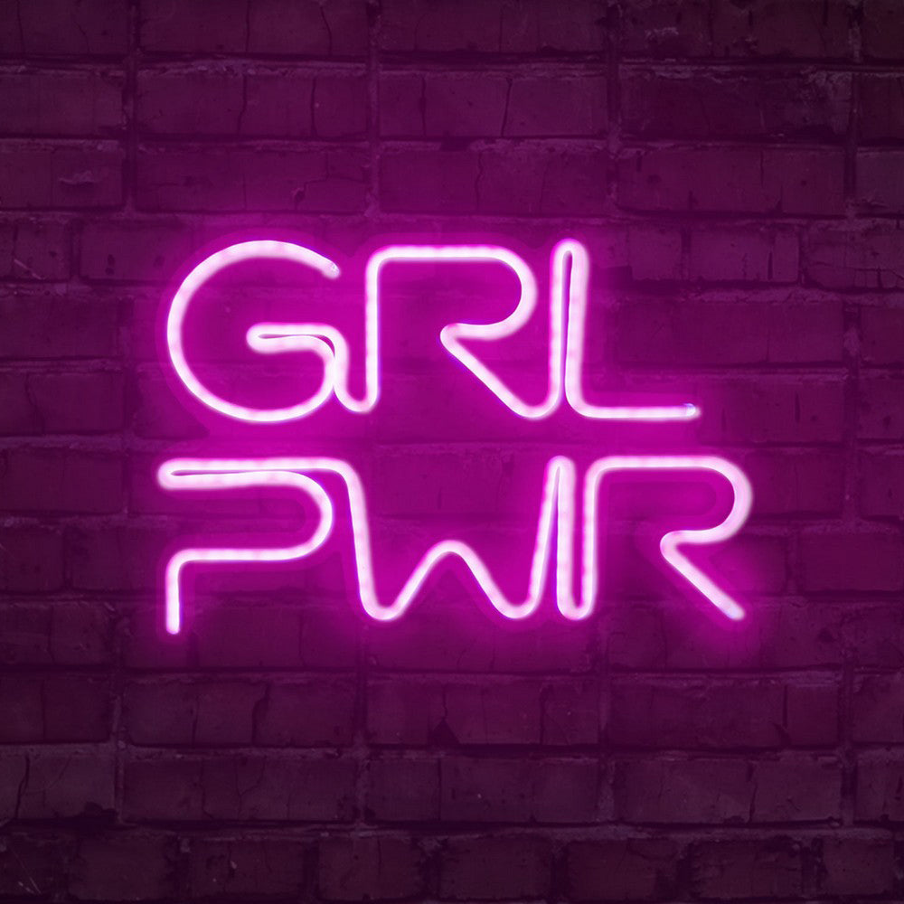 Neon na ścianę Letely z napisem Girl Power różowy