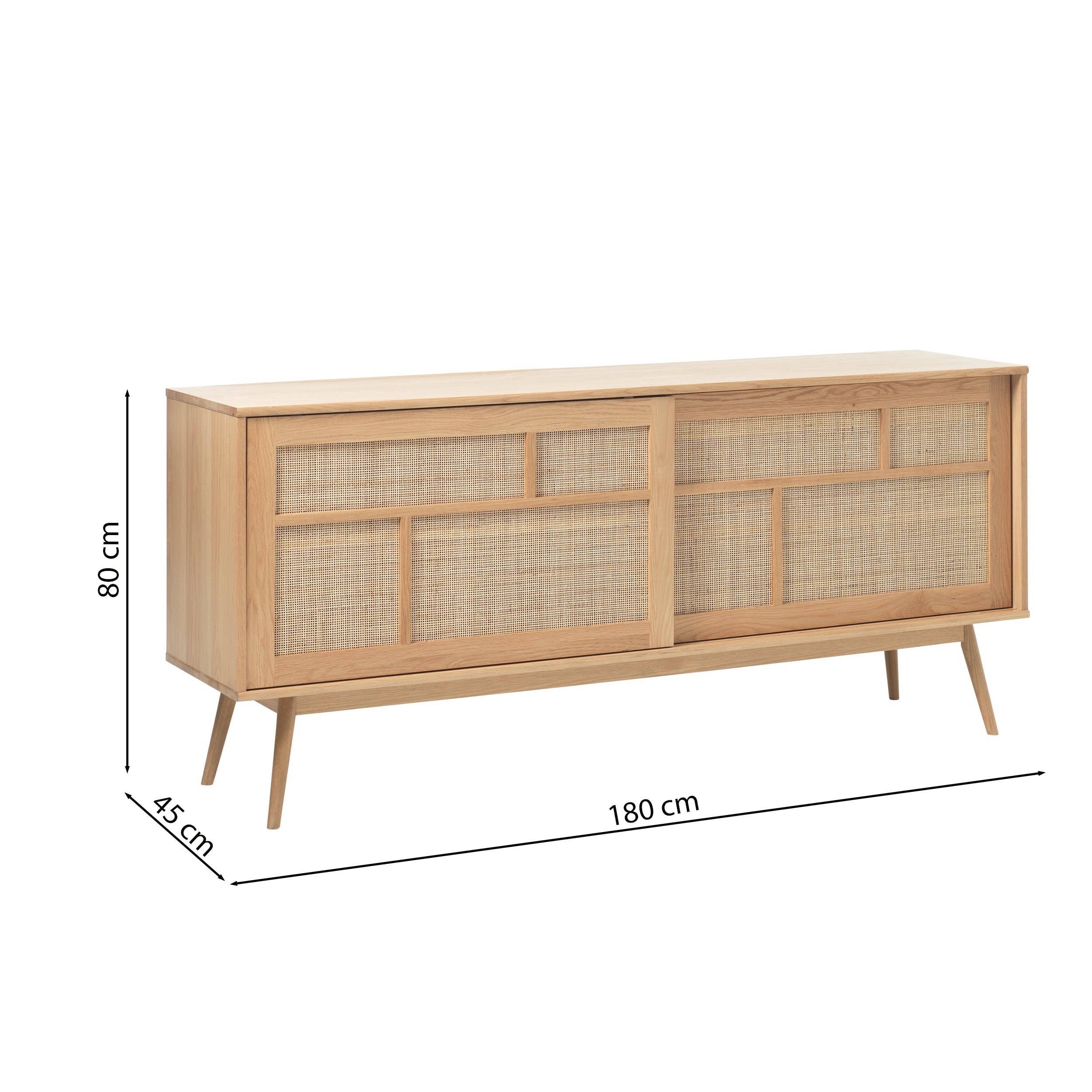 Komoda Visimmy 180 cm dąb/plecionka