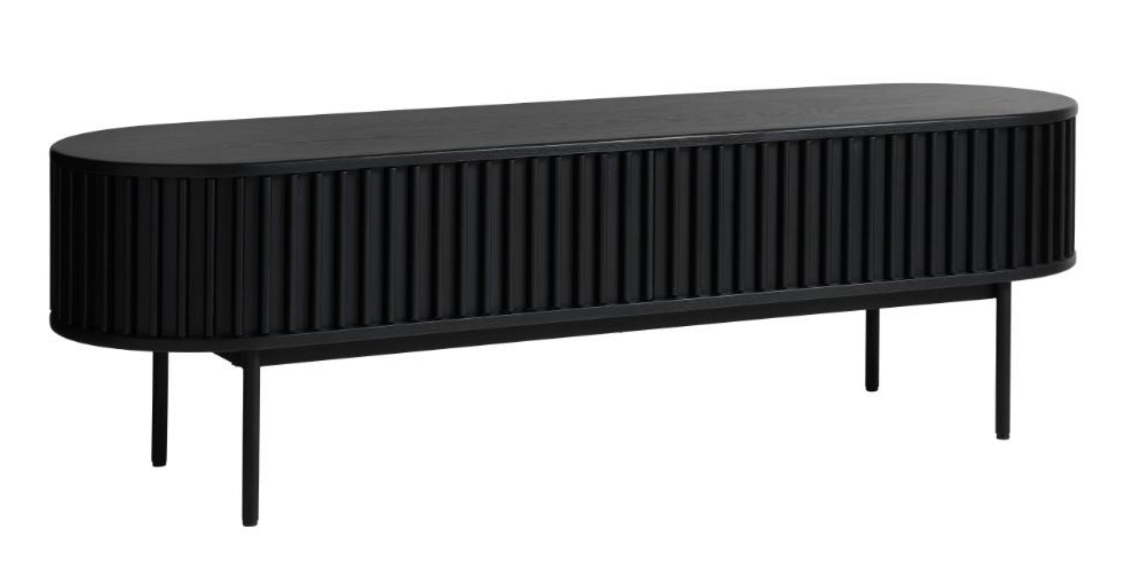 Szafka RTV Ovitties 160 cm czarne lamele