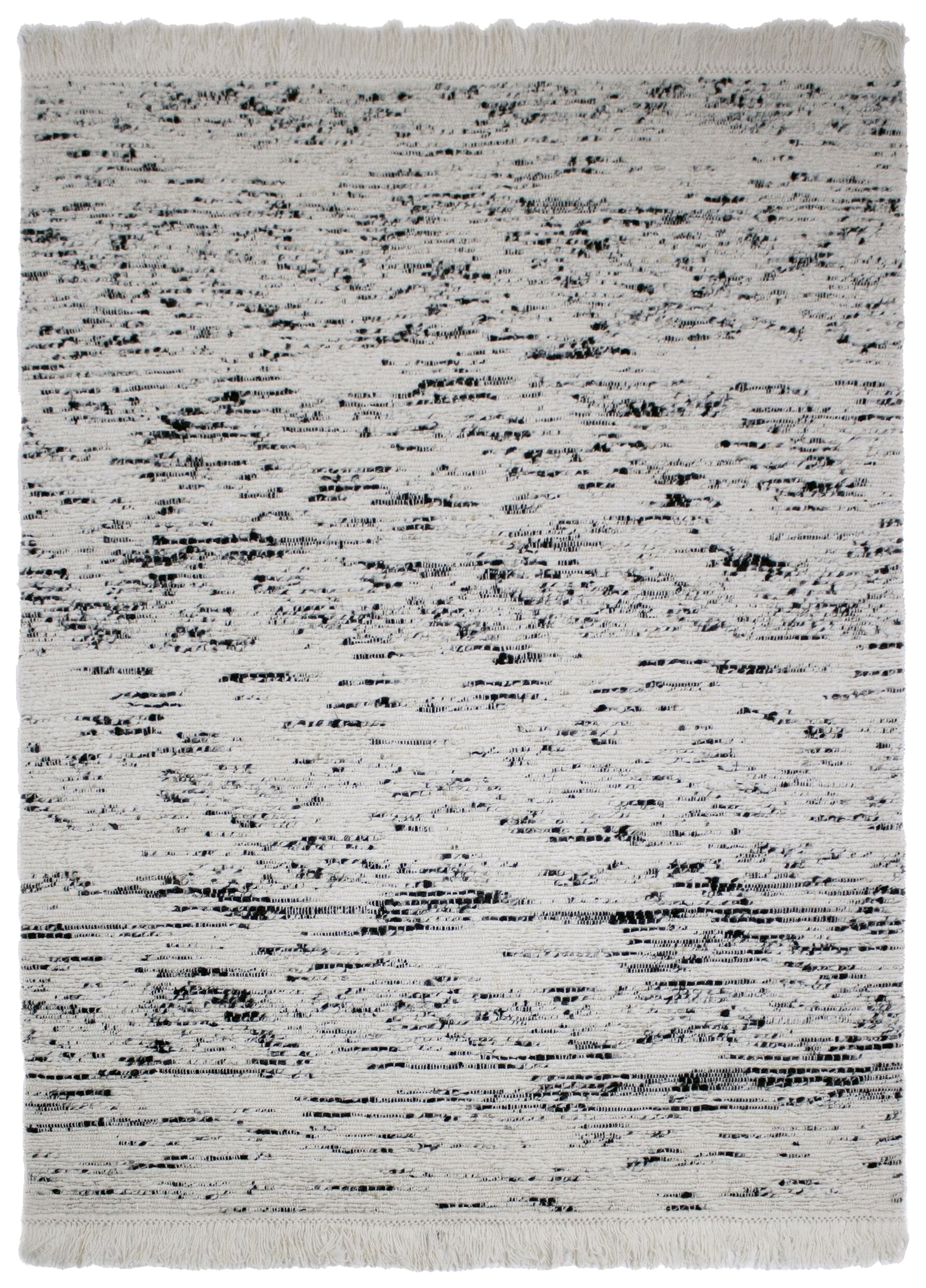 Dywan wełniany ręcznie wykonany Ellsa 140x200 cm biało-czarny