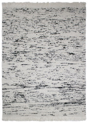 Dywan wełniany ręcznie wykonany Ellsa 140x200 cm biało-czarny