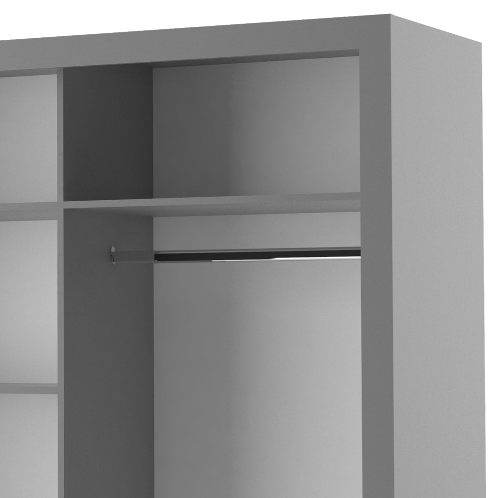 Szafa Arti 250 cm z trzema lustrami szara
