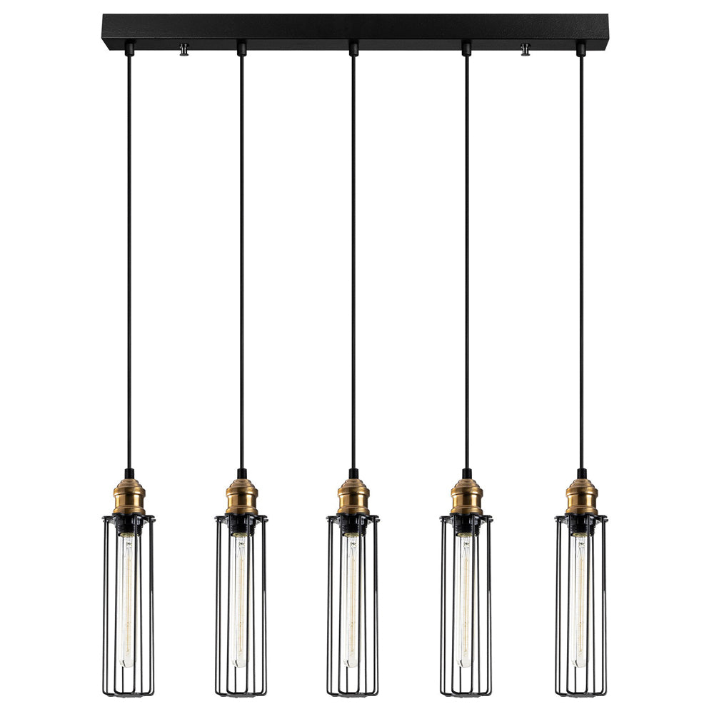 Lampa sufitowa Sirarer x5 industrialna 83 cm czarna