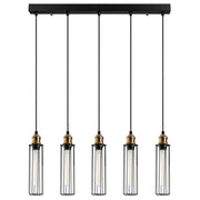 Lampa sufitowa Sirarer x5 industrialna 83 cm czarna