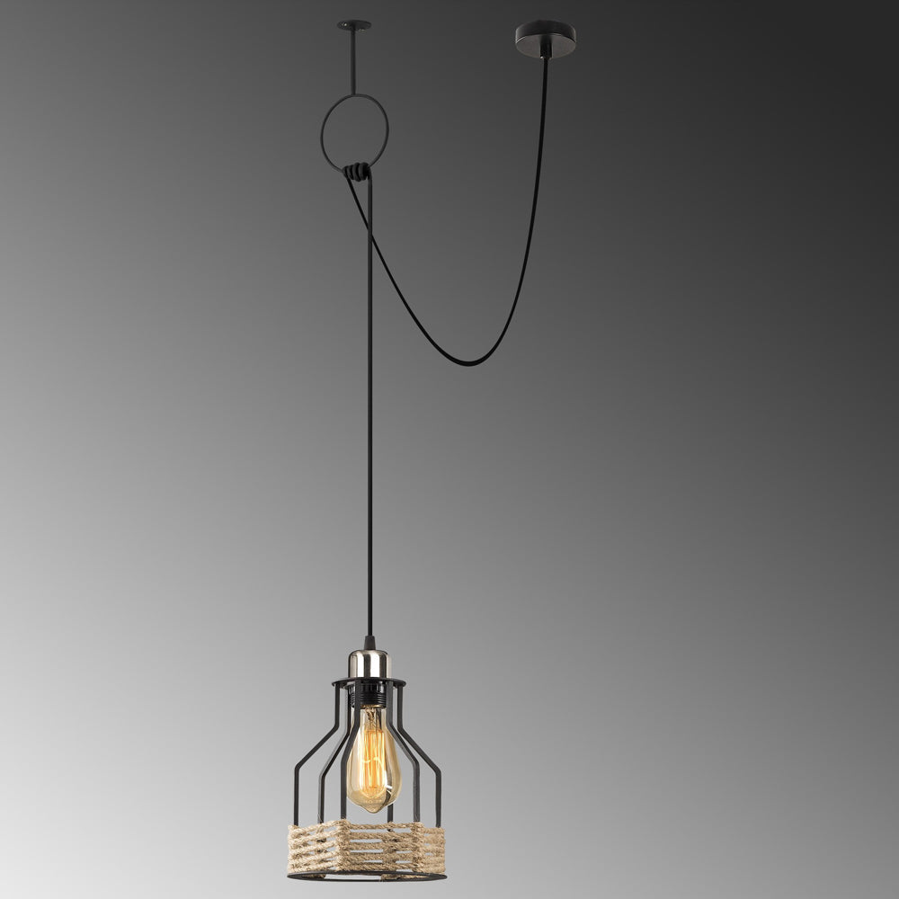 Lampa wisząca Trunica czarna podwieszana