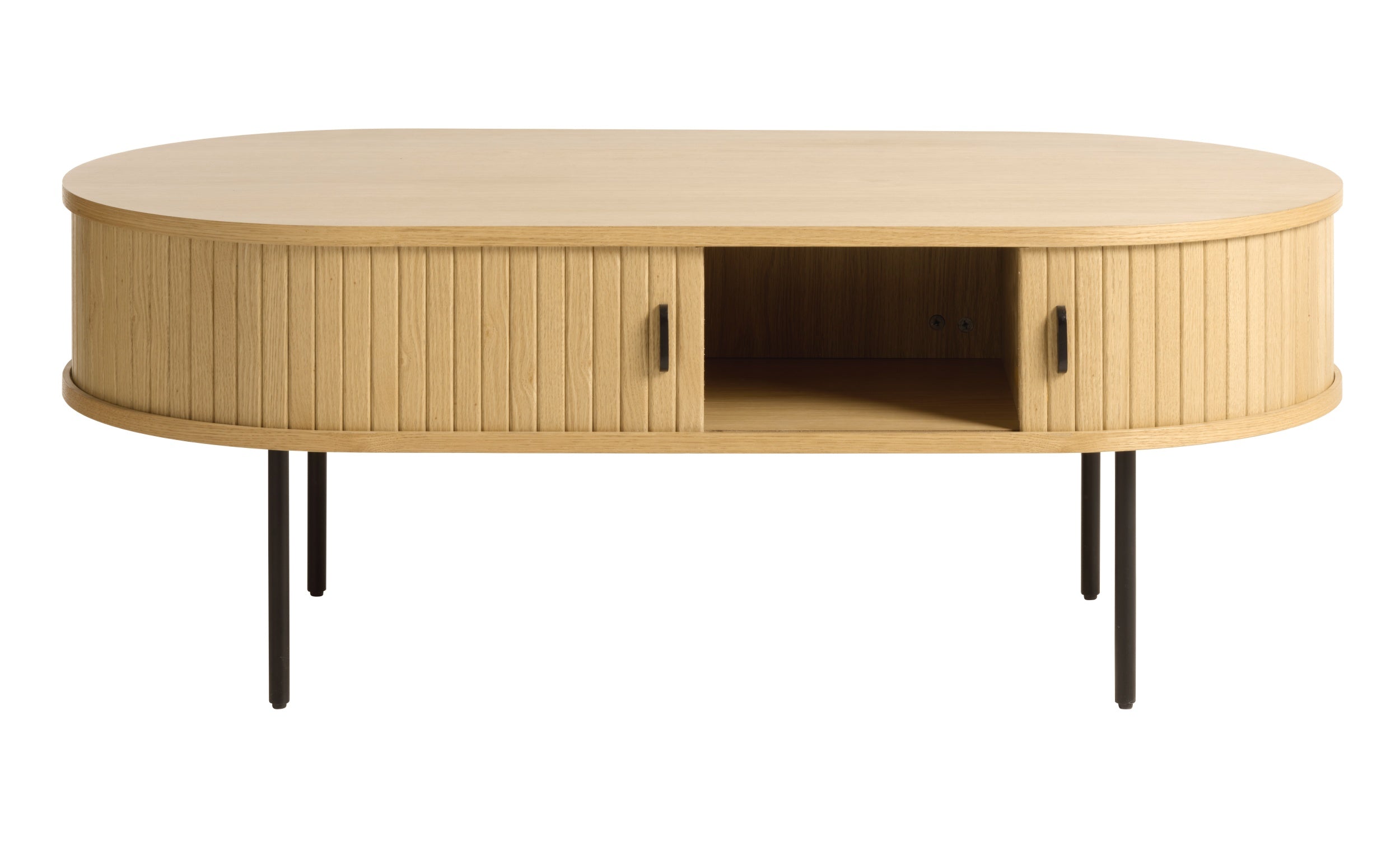 Ława drewniana Gativel 120x60 cm lamele dąb naturalny