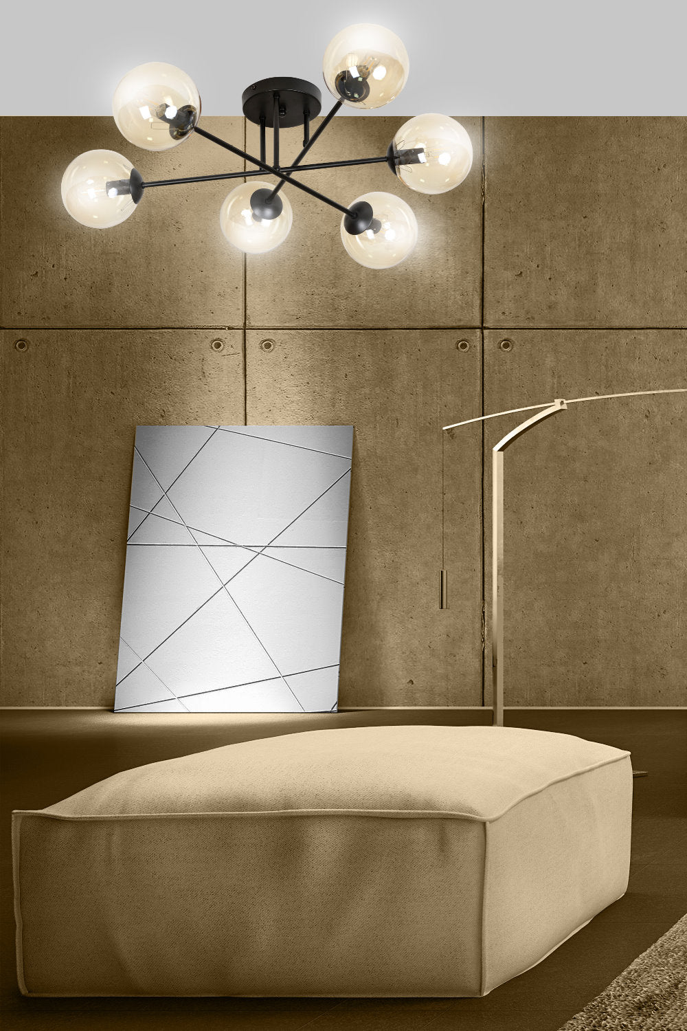 Lampa sufitowa Minturno miodowa x6